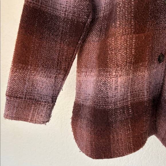 Madewell brushed plaid knit shirt jacket - Picture 4 of 7